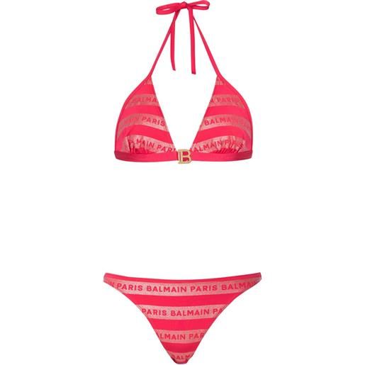 Balmain set bikini a triangolo - rosso