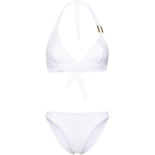 Fisico bikini a triangolo con anello - bianco