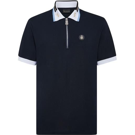 Billionaire polo con placca stemma - blu