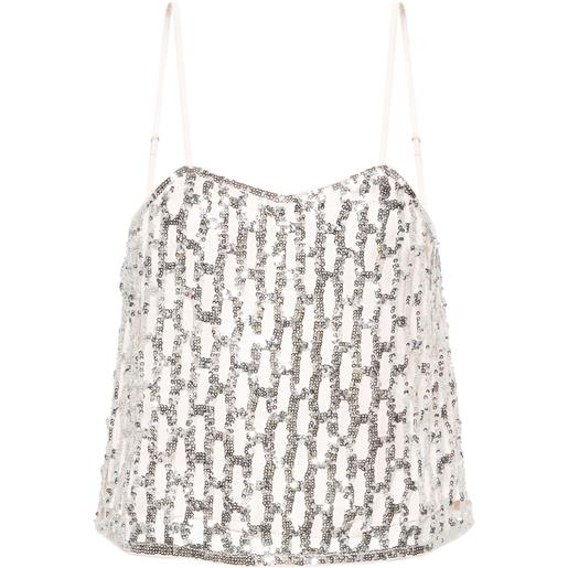 Forte Forte sequin-embellished sleeveless top - argento