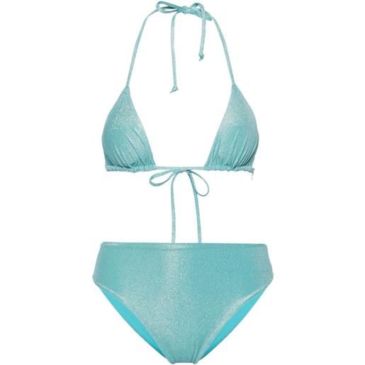 Fisico lurex triangle bikini - blu