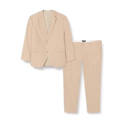 JACK & JONES jprriviera linen suit sn pls abito, dark navy/fit: slim fit, 64 große größen uomo