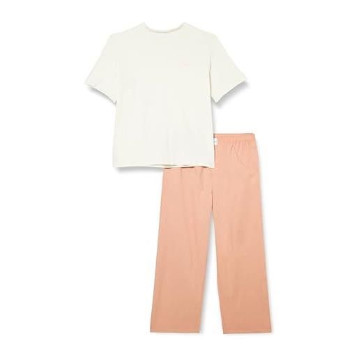 Calvin Klein set pigiama donna corto/lungo, multicolore (vanilla ice/stone grey), m