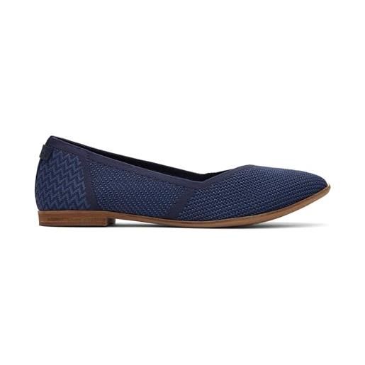 TOMS jutti neat, ballerine basse donna, navy repreve knit, 41 eu