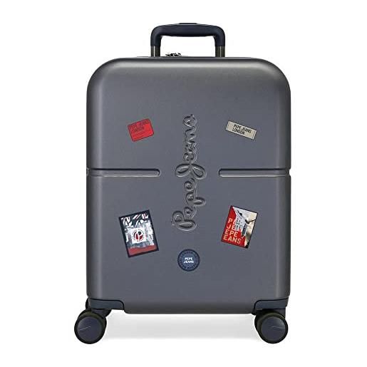 Pepe Jeans kay cabin valigia blu 40x55x20 cm abs rigido chiusura tsa integrata 37l 3.22 kg 4 doppie ruote bagaglio a mano