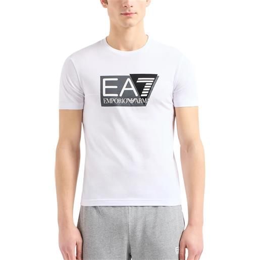 Ea7 emporio armani t-shirt da uomo visibility bianca