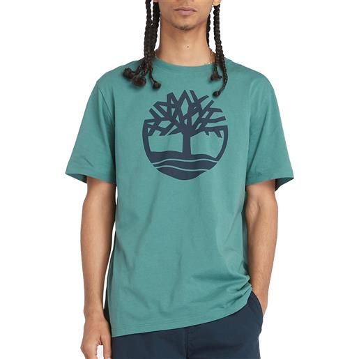 Timberland t-shirt da uomo con logo ad albero kennebec river verde
