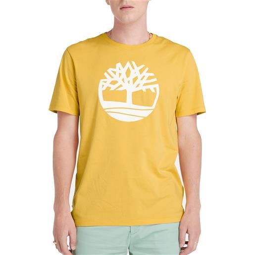 Timberland t-shirt da uomo con logo ad albero kennebec river gialla