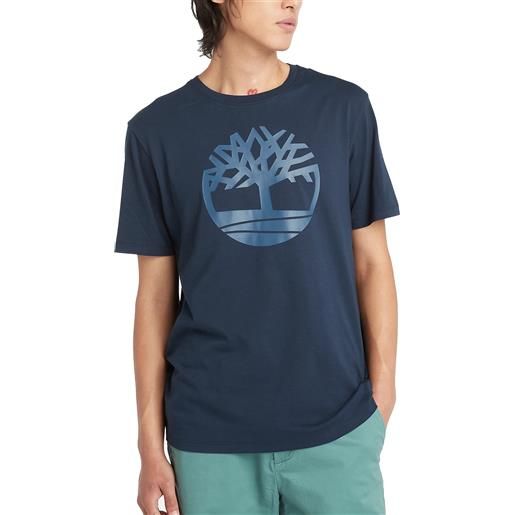 Timberland t-shirt da uomo con logo ad albero kennebec river blu