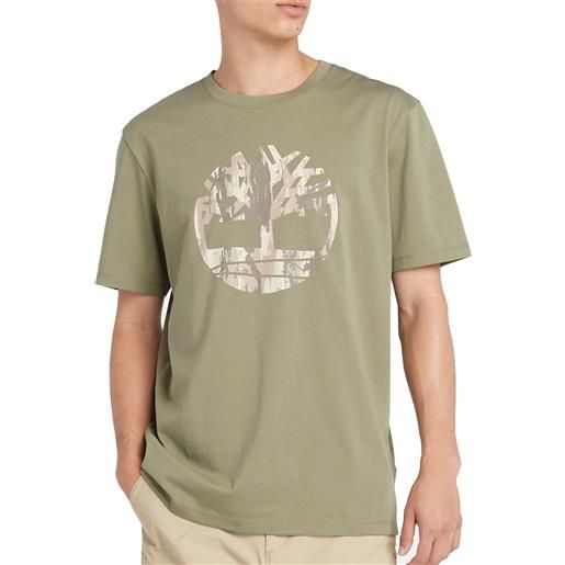 Timberland t-shirt da uomo con logo camo ad albero kennebec river verde