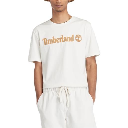 Timberland t-shirt da uomo kennebec river linear logo bianca