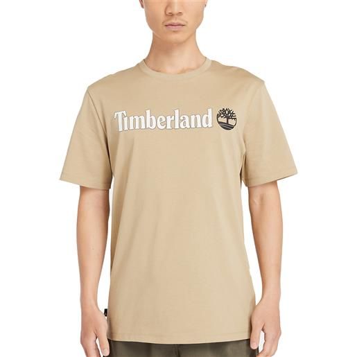 Timberland t-shirt da uomo kennebec river linear logo beige