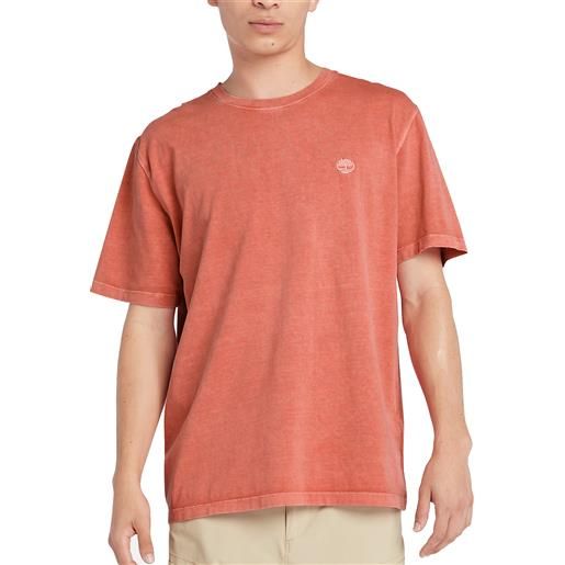 Timberland t-shirt da uomo garment-dyed rossa