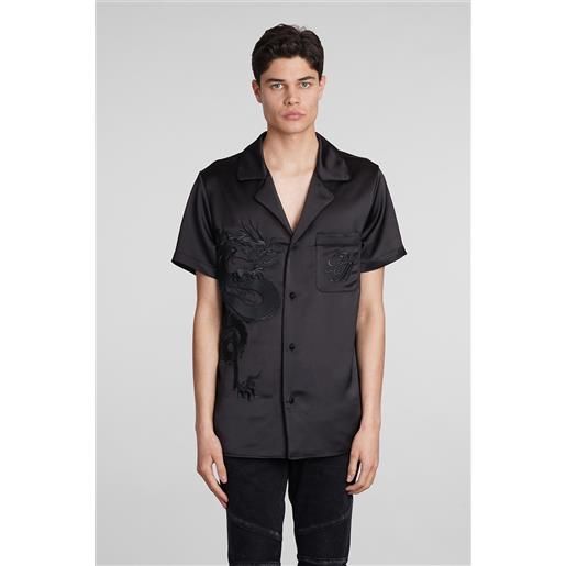 Balmain camicia in poliestere nera