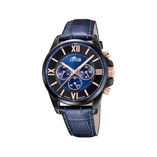 LOTUS reloj chrono 18881/2 acero y piel azul