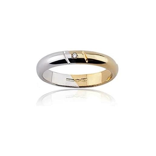 gioiellitaly fedina fascetta anello donna uomo argento dorato bicolore brillantino (25)