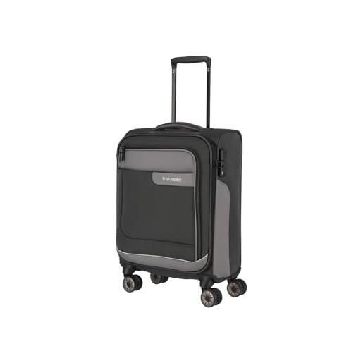 travelite viia 4w trolley s, bagagli- bagaglio a mano, trolley s (55 cm), grigio ardesia