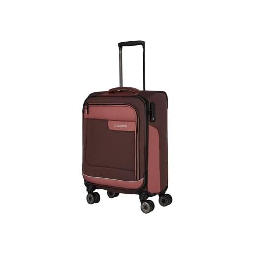 travelite viia 4w trolley s, bagagli- bagaglio a mano, trolley s (55 cm), rosa primaverile (rossa)