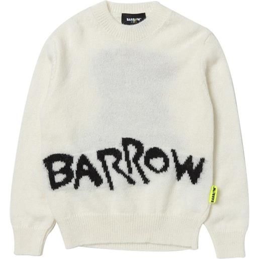 Barrow bambina maglione bimbo logo frontale panna mod. F3bkjujp036