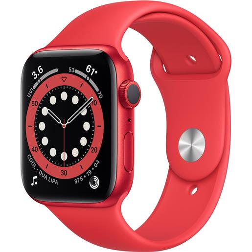 Apple watch serie 6 gps cassa in alluminio 44mm rossa con cinturino sport rosso