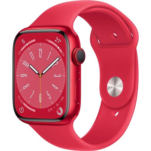 APPLE smartwatch apple watch serie 8 gps cassa 45mm in alluminio rosso con cinturino sport rosso