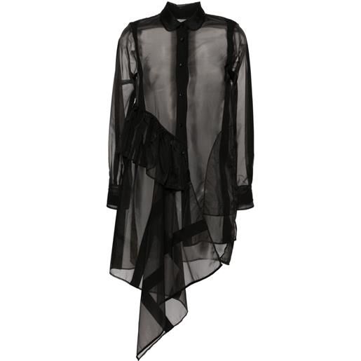 Uma Wang blusa asimmetrica a righe - nero
