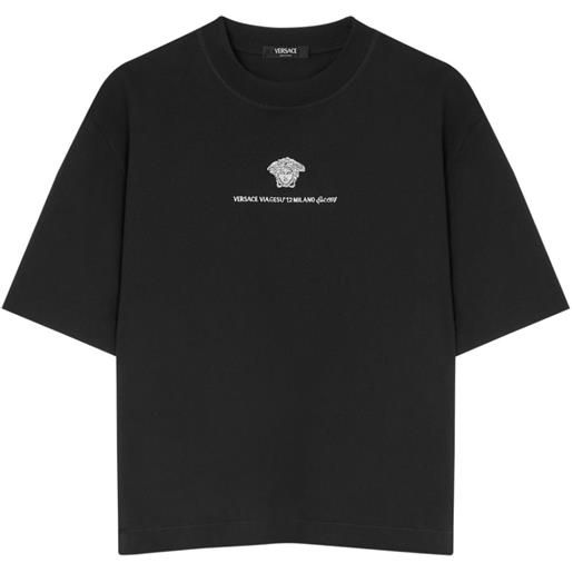 Versace t-shirt con stampa testa di medusa - nero