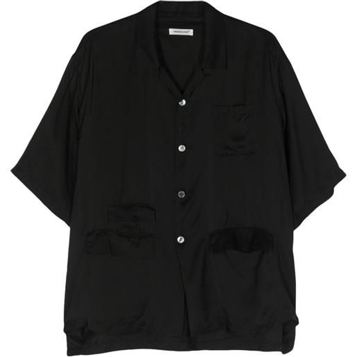 Undercover camp-collar satin shirt - nero
