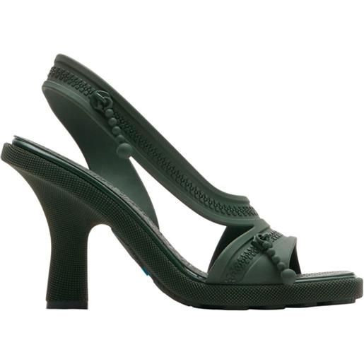 Burberry decorative zip-detailing strappy sandals - verde