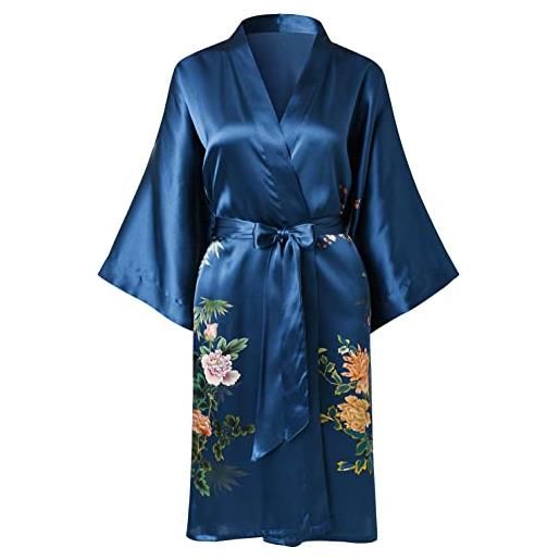 Ledamon abito corto kimono da donna 100% seta, allegro, taglia unica