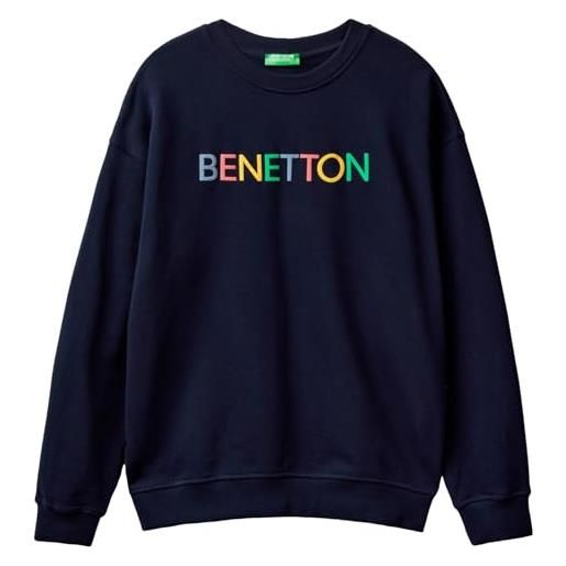 United Colors of Benetton maglia g/c m/l 3j68u100f felpa senza cappuccio, blu notte 915, s uomo