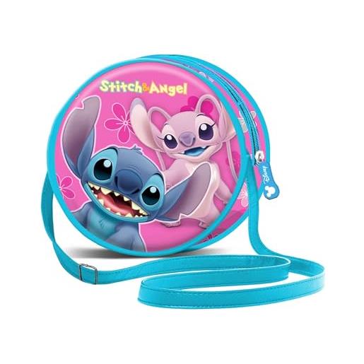 Disney lilo e stitch match-borsa a tracolla rotonda, rosa, 18,5 x 18,5 cm