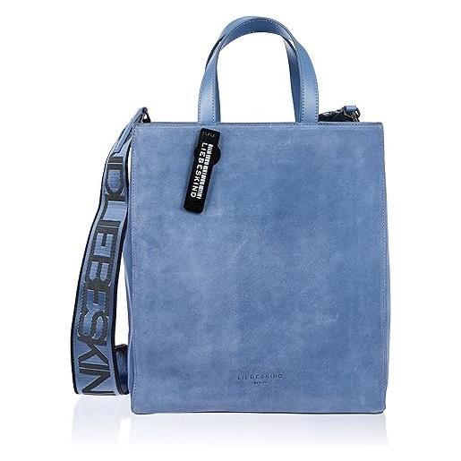 Liebeskind paperbag m, tote m donna, fiordaliso suede, m (hxbxt 34cmx29cmx15cm)
