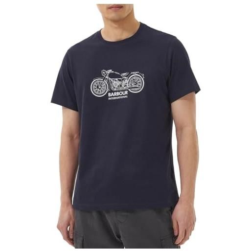 Barbour International t-shirt café racer blu gear tee