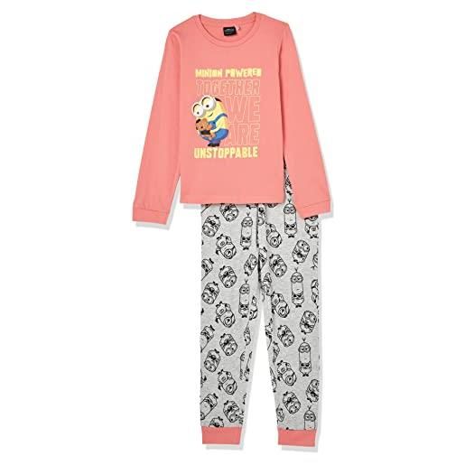 CERDÁ LIFE'S LITTLE MOMENTS pigiama abbinabile per la famiglia invernale dei minions, 100% in cotone con maglia a maniche lunghe e pantalone lungo set, rosa, 6 anni bambine e ragazze