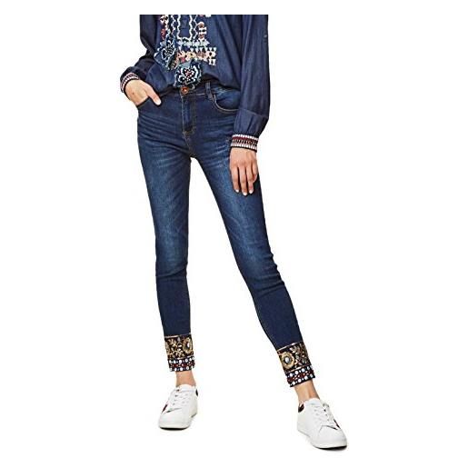 Desigual denim_exotic papping ankle skinny jeans, blu (peacoat 5189), w24 donna