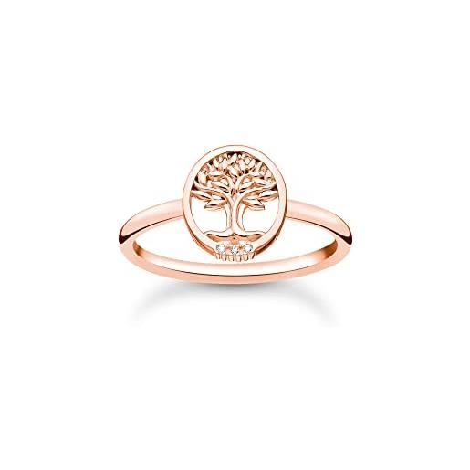 Thomas sabo tree of love tr2375-416-14 - anello da donna in argento sterling 925, placcato oro rosa 750, 52, argento sterling, zirconia cubica