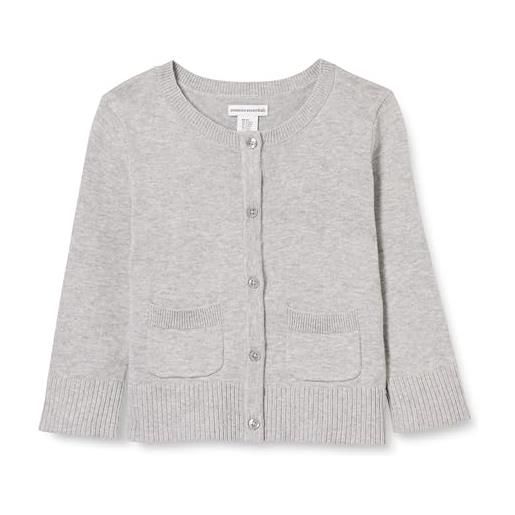 Amazon Essentials cardigan uniforme aderente bambine e ragazze, grigio chiaro puntinato, 6-7 anni