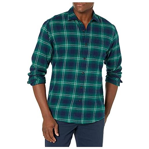 Amazon Essentials camicia in flanella a maniche lunghe (disponibile in taglie extra forti) uomo, nero buffalo plaid, xl