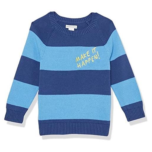 Amazon Essentials maglione a girocollo bambini e ragazzi, grigio scuro bianco orsi polari, 8 anni