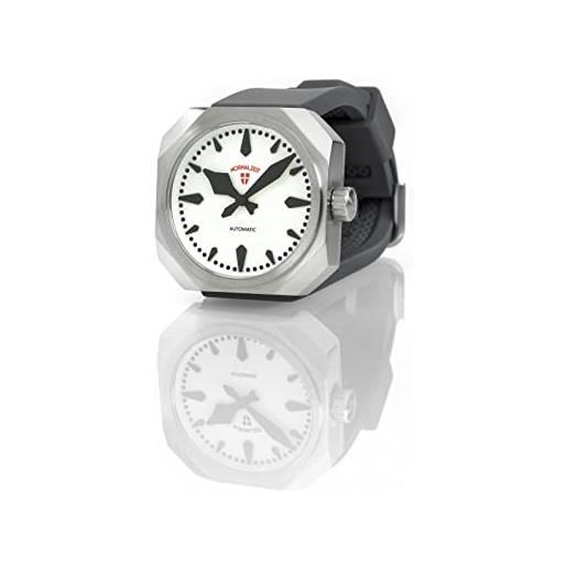 Normalzeit orologio da polso - diversi orologi di design a cubi - made in austria, cinturino in silicone grigio scuro