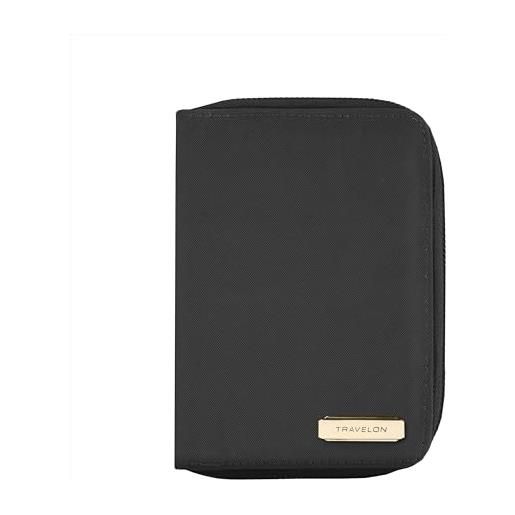 Travelon - portafoglio con zip per passaporto unisex, per adulti (solo bagagli), nero (nero) - 43401-500
