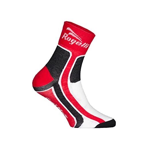 Rogelli, calzini da ciclismo bambino rcs-03, rosso (red/white), 31 x 34
