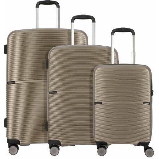 Worldpack san francisco 4 ruote set di valigie 3 pezzi dorato