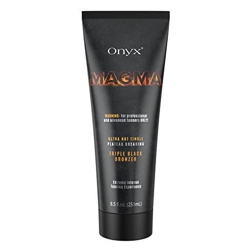 Onyx magma tingle cream per abbronzanti avanzati - tripla lozione abbronzante per risultati di abbronzatura scura - olio anticellulite per rassodare la pelle e burro di cacao per un effetto levigato