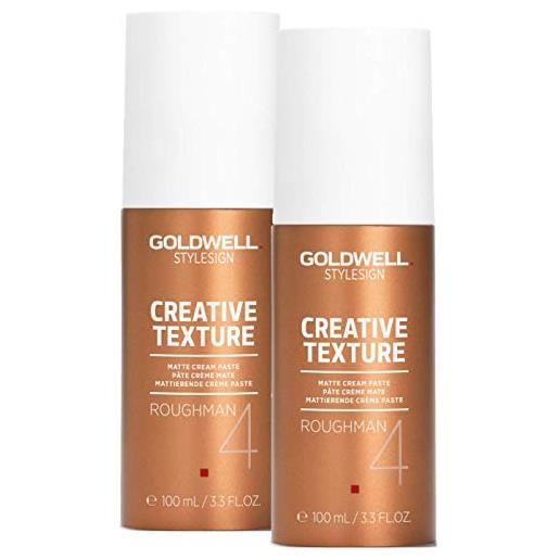 Goldwell roughman style sign 4 texture matte cream paste 100ml / 3.3 fl. Oz x 2pcs by Goldwell