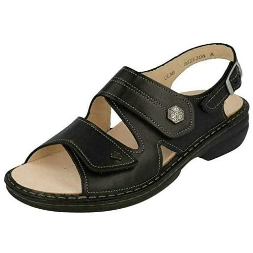 Finn Comfort milos, sandali a punta aperta donna, nero (schwartz), 37 eu