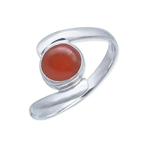 mantraroma anello argento 925 con pietre preziose corniola pietra rosso aranciato argento sterling da donna in vero argento (mrg-003-16-(62))