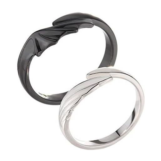 PENGY anelli coppia anelli e diavolo coppia anelli gioielli coppia anelli anelli uomo e (colore nero e) 2 pezzi