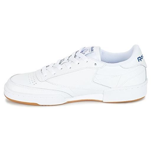 Reebok club c 85, sneaker uomo, bianco (int-white/royal-gum), 34 eu